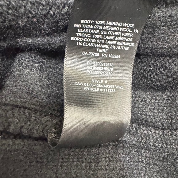 Aritzia Babaton Glory Merino Wool Cable Knit Cropped Sweater Black Size Medium - Picture 9 of 9